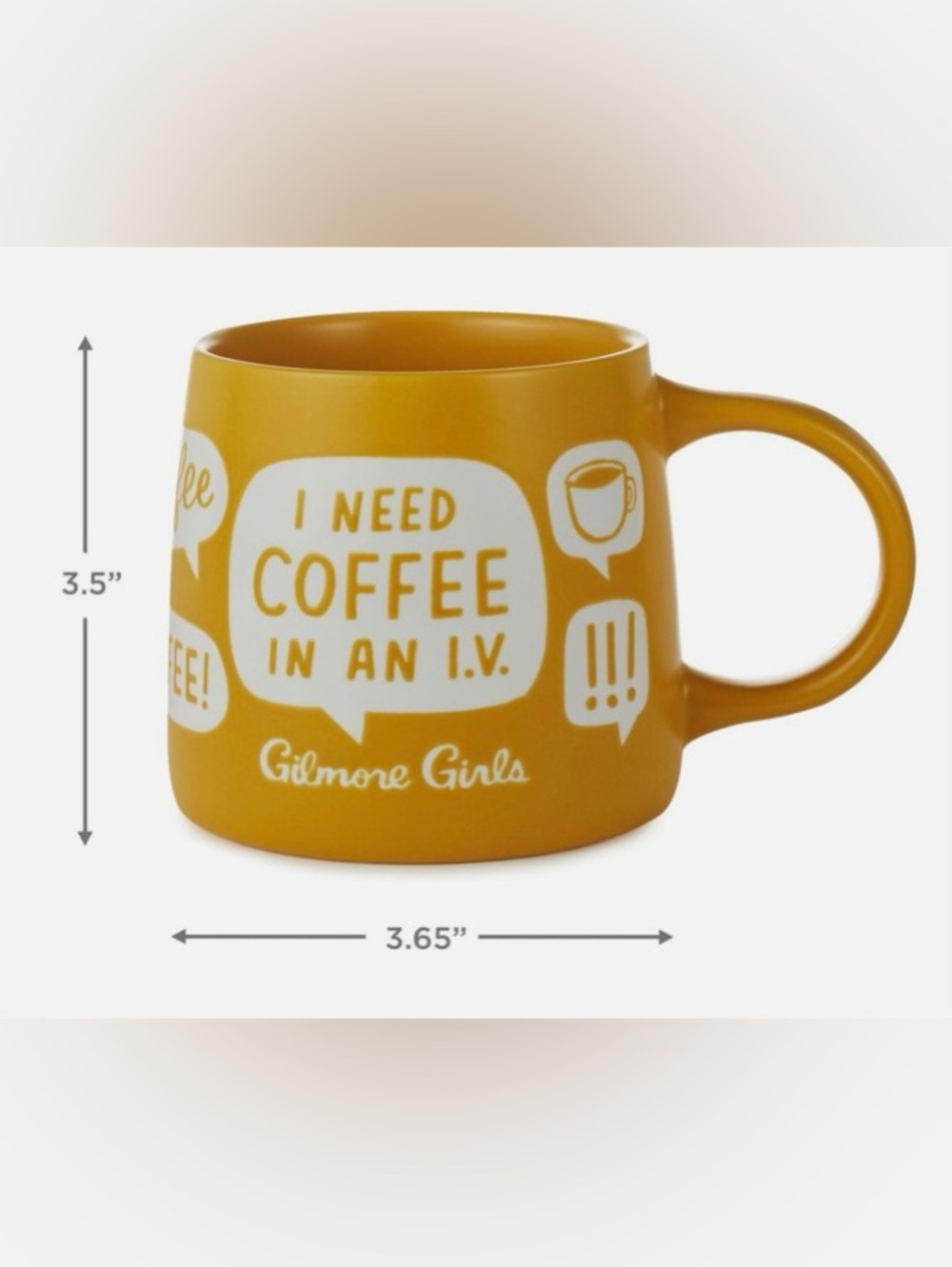 Hallmark Gilmore Girls - Yellow Ceramic Mug. New, no tag